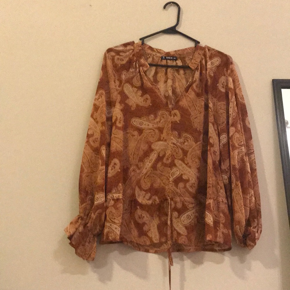 Paisley patterned sheer Carmel long sleeve